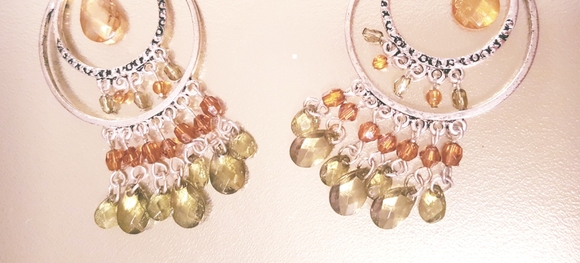 Bead & metal dangle earrings Pre-owned - Picture 4 of 4